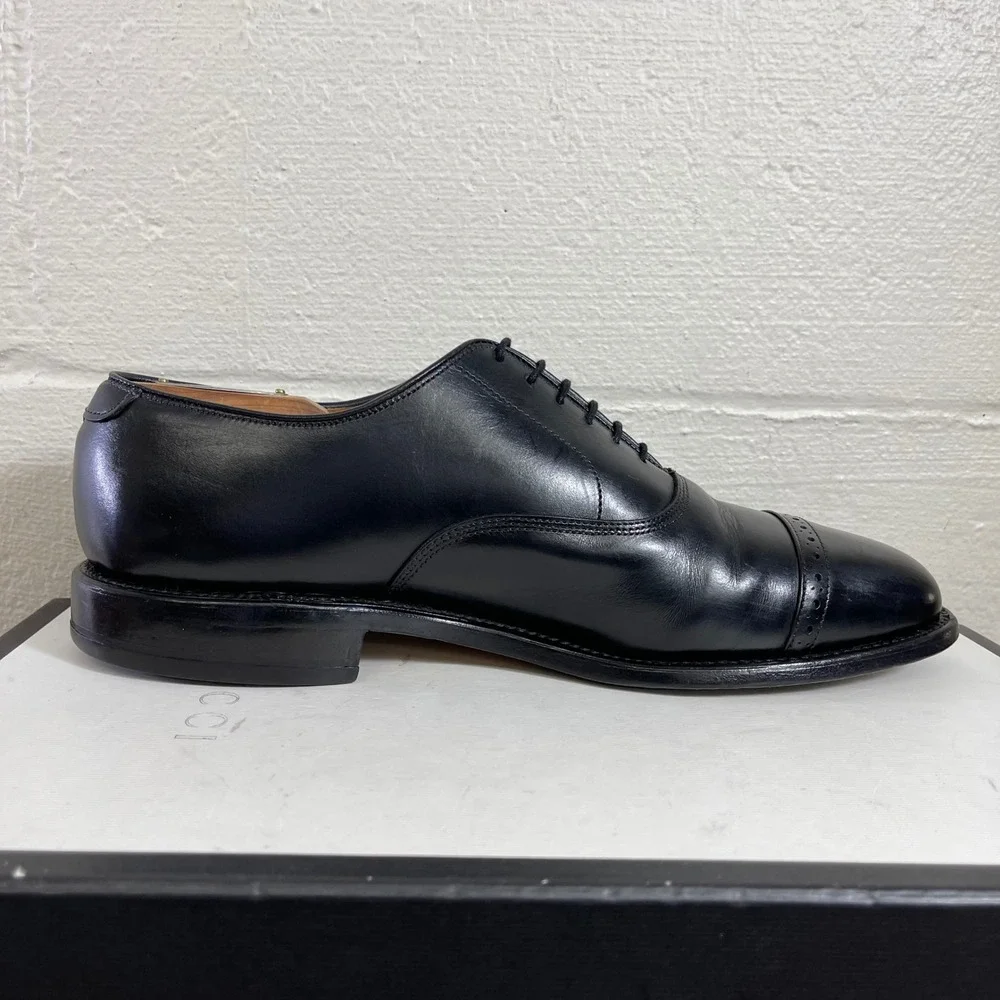 Allen Edmonds Byron 2004 Black Leather Cap Toe Oxford Dress Shoes Men's 9 D